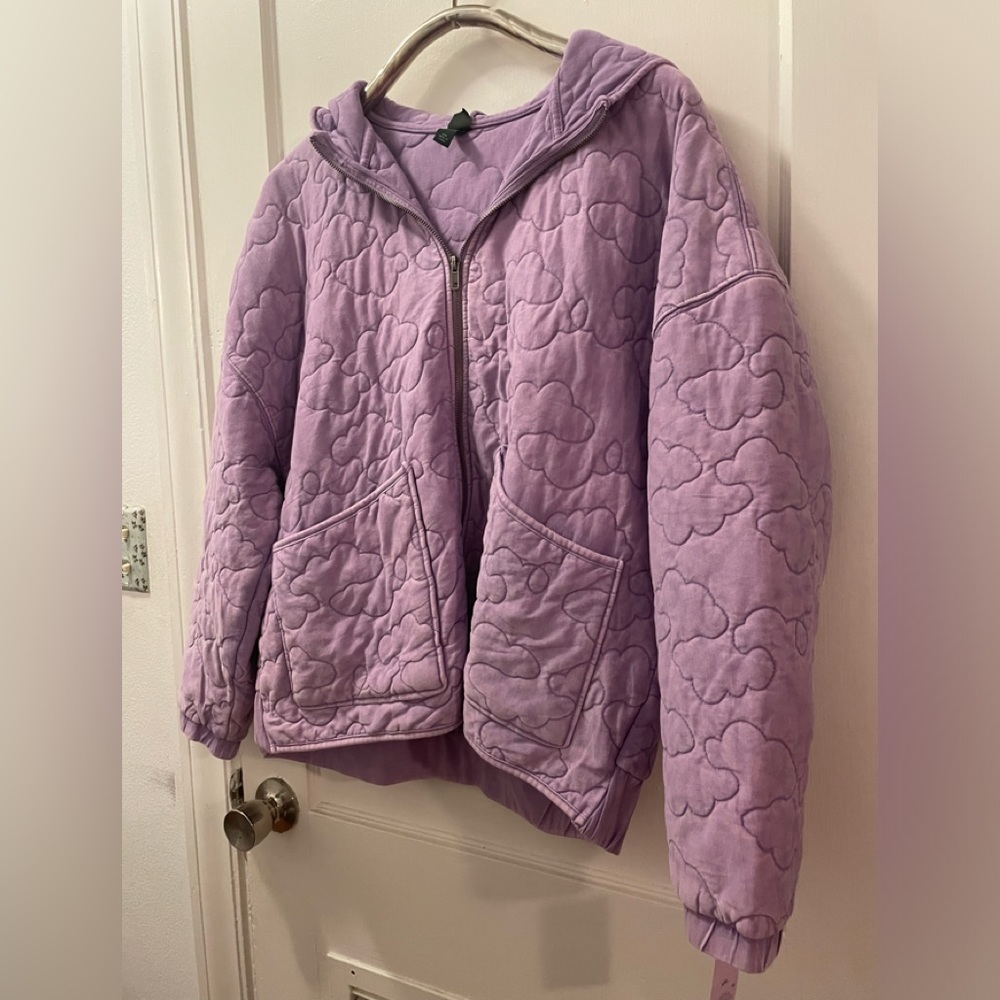 Wild Fable Purple Hooded  Quilted Jacket